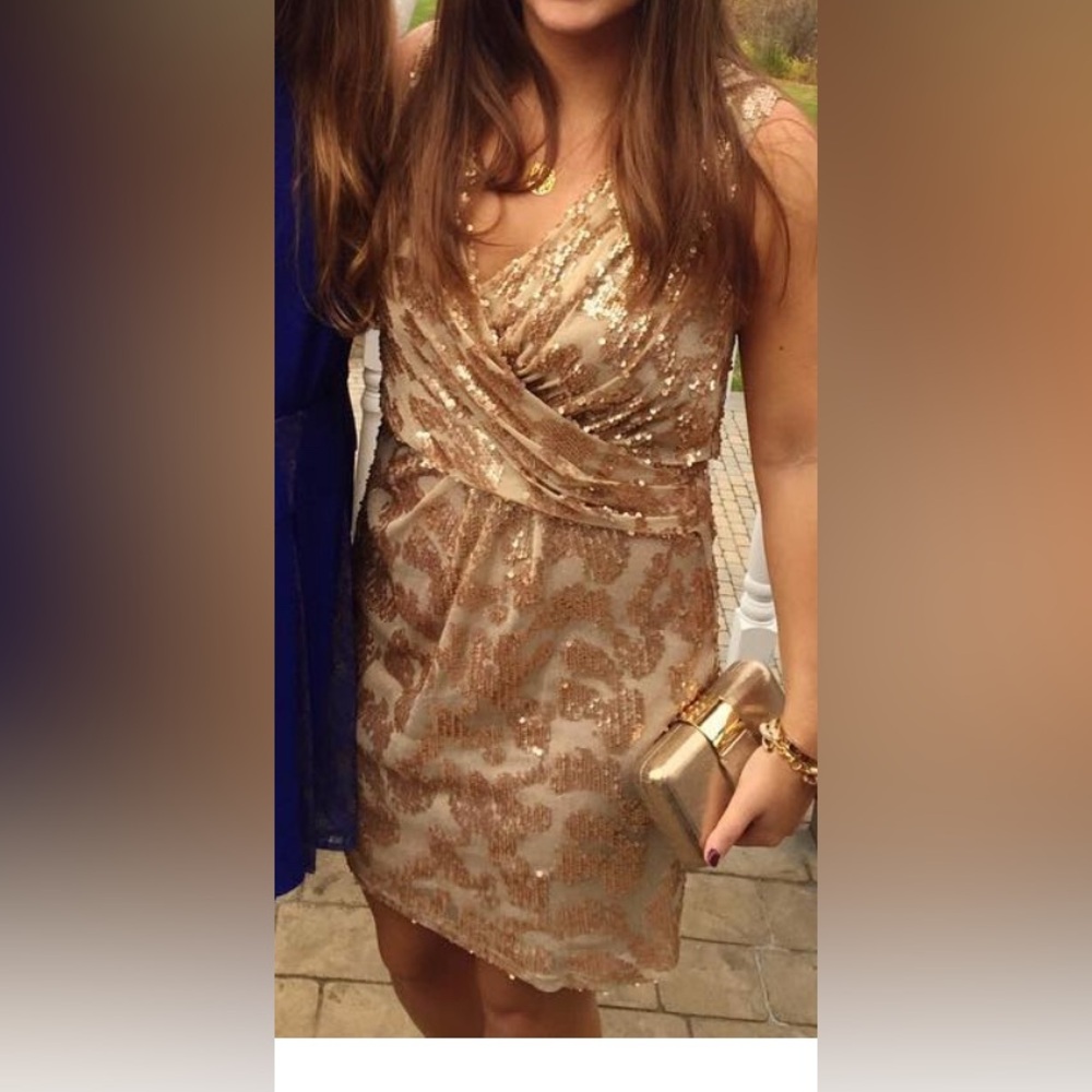 Gold cocktail dress